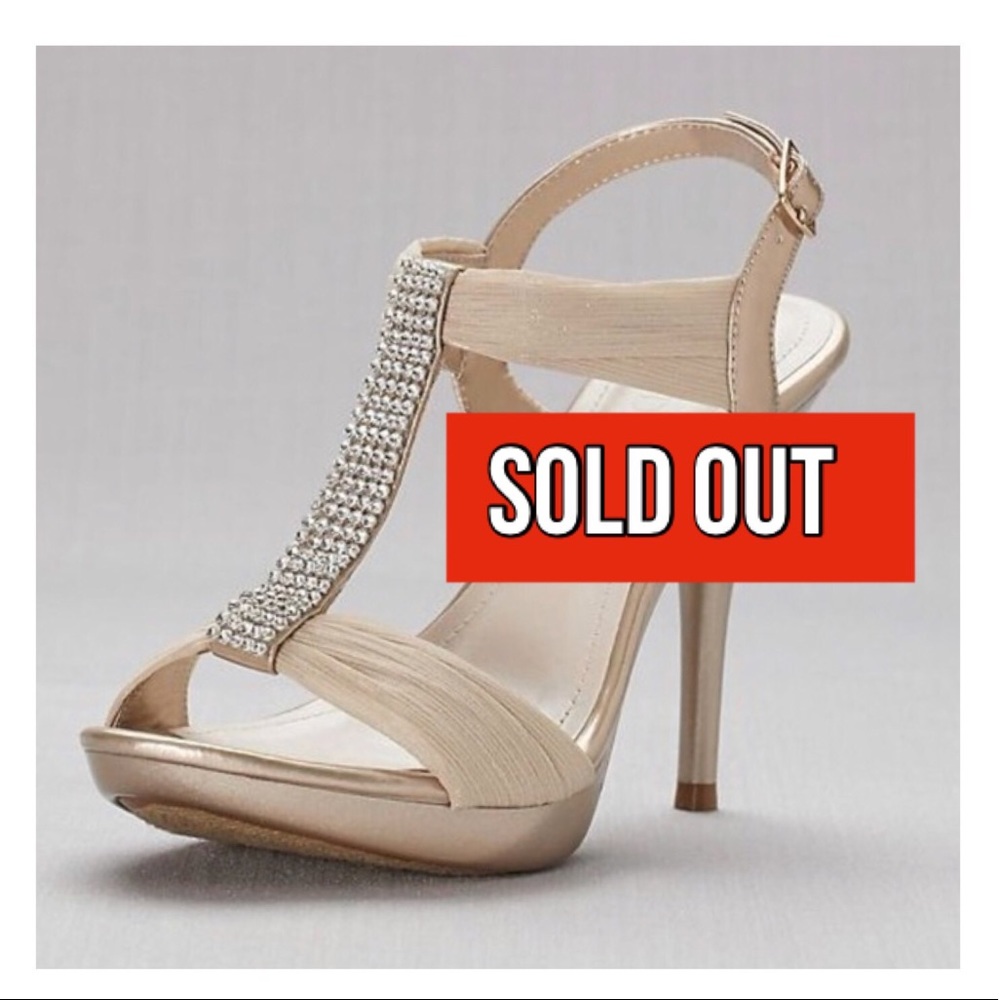 Champagne Crystal Heels size 7.5